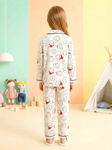 Cute Ghost Print 100% Cotton Unisex Kids Night Suit