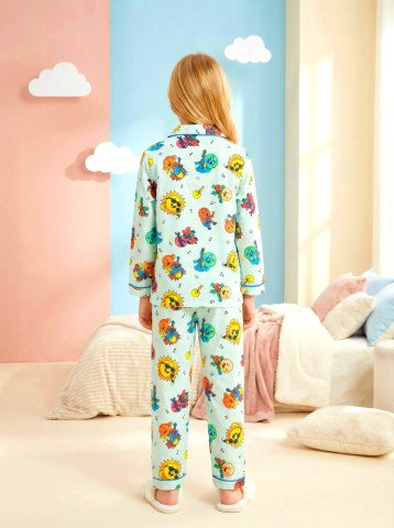 Happy Planet Print 100% Cotton Unisex Kids Night Suit