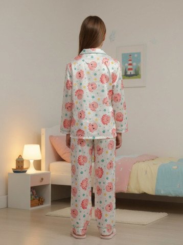 Kids Premium Satin Cute Octopus Print Night Suit