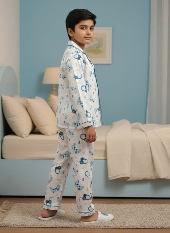 Kids Premium Satin Gaming Print Night Suit