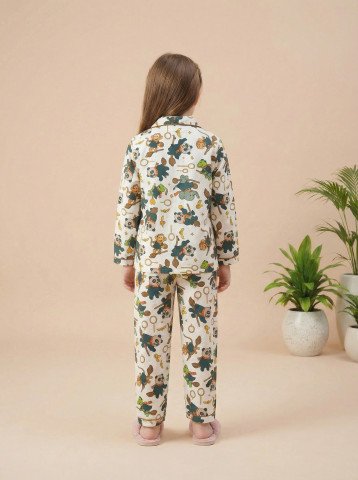 Magical Panda Adventure Print 100  Cotton Unisex Kids Night Suit