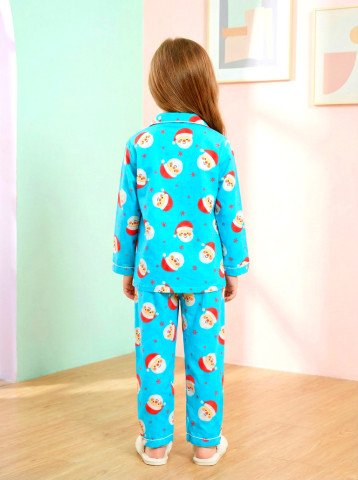 Santa Claus Print 100% Cotton Unisex Kids Night Suit